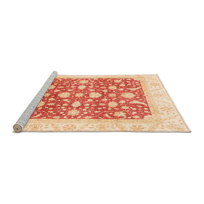 Sideview of Machine Washable Abstract Bright Orange Rug, wshabs3836