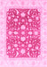 Machine Washable Abstract Pink Modern Rug, wshabs3836pnk