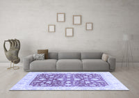 Machine Washable Abstract Blue Modern Rug, wshabs3836blu