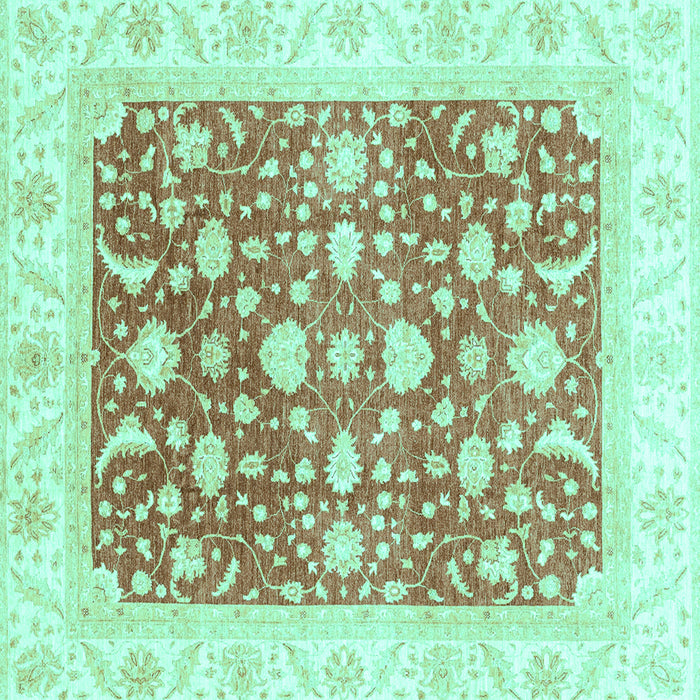 Square Machine Washable Abstract Turquoise Modern Area Rugs, wshabs3836turq
