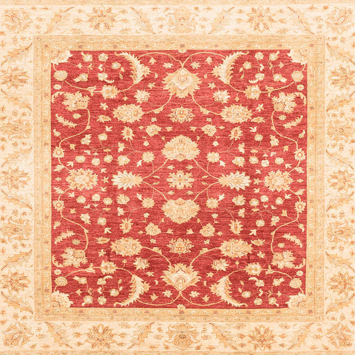 Square Machine Washable Abstract Bright Orange Rug, wshabs3836