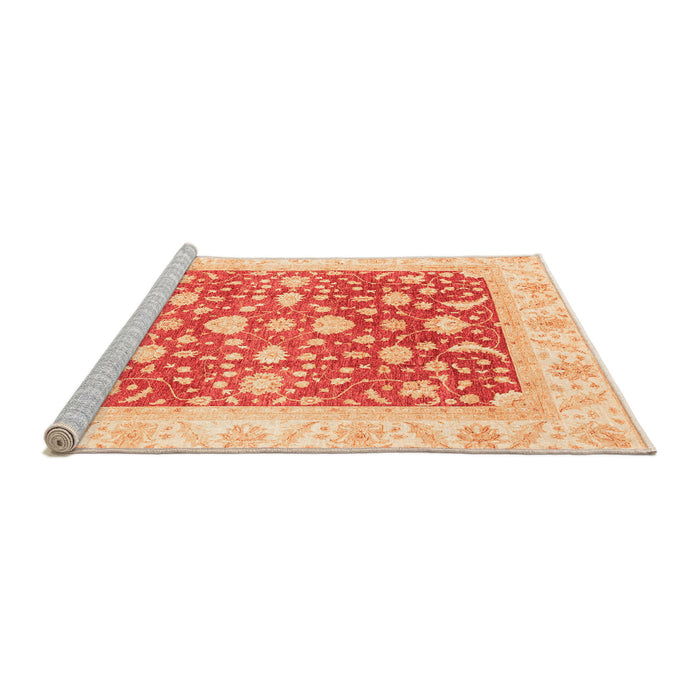 Sideview of Machine Washable Abstract Orange Modern Area Rugs, wshabs3836org