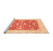 Sideview of Machine Washable Abstract Orange Modern Area Rugs, wshabs3836org