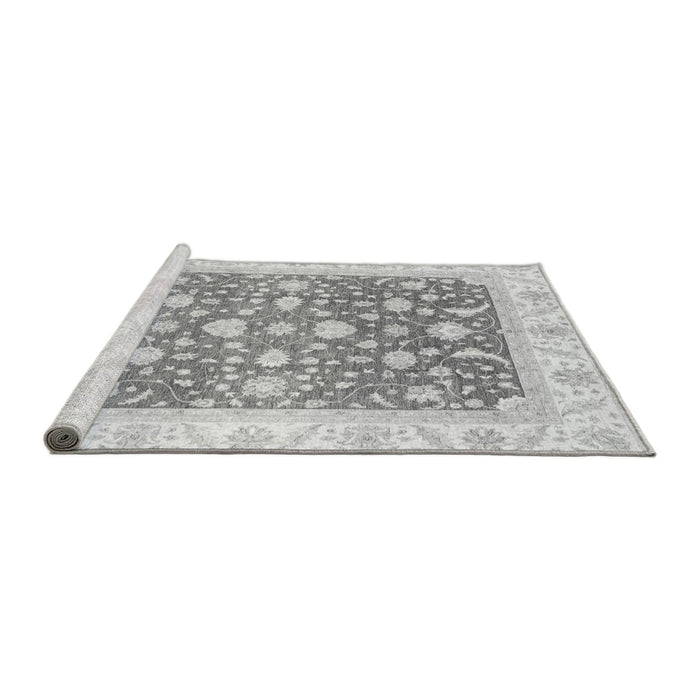 Sideview of Machine Washable Abstract Gray Modern Rug, wshabs3836gry