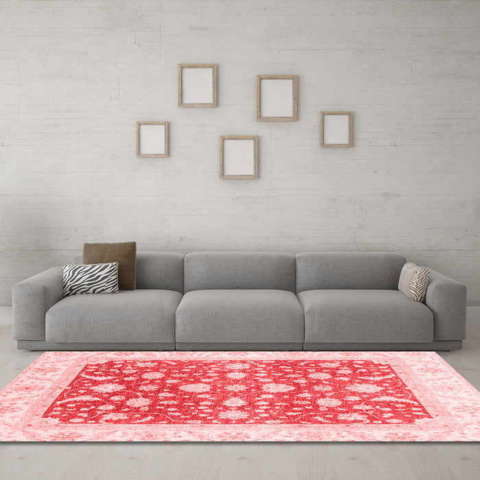 Modern Red Washable Rugs