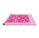 Sideview of Machine Washable Abstract Pink Modern Rug, wshabs3836pnk