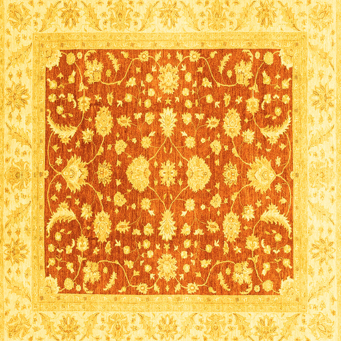 Square Machine Washable Abstract Yellow Modern Rug, wshabs3836yw