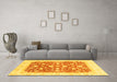 Machine Washable Abstract Yellow Modern Rug in a Living Room, wshabs3836yw