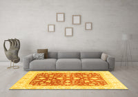 Machine Washable Abstract Yellow Modern Rug, wshabs3836yw