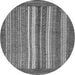 Round Abstract Gray Modern Rug, abs3837gry