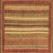 Square Abstract Brown Modern Rug, abs3837brn