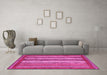 Machine Washable Abstract Pink Modern Rug in a Living Room, wshabs3837pnk