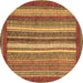 Round Abstract Brown Modern Rug, abs3837brn