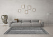 Machine Washable Abstract Gray Modern Rug in a Living Room,, wshabs3837gry