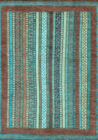 Abstract Light Blue Modern Rug, abs3837lblu