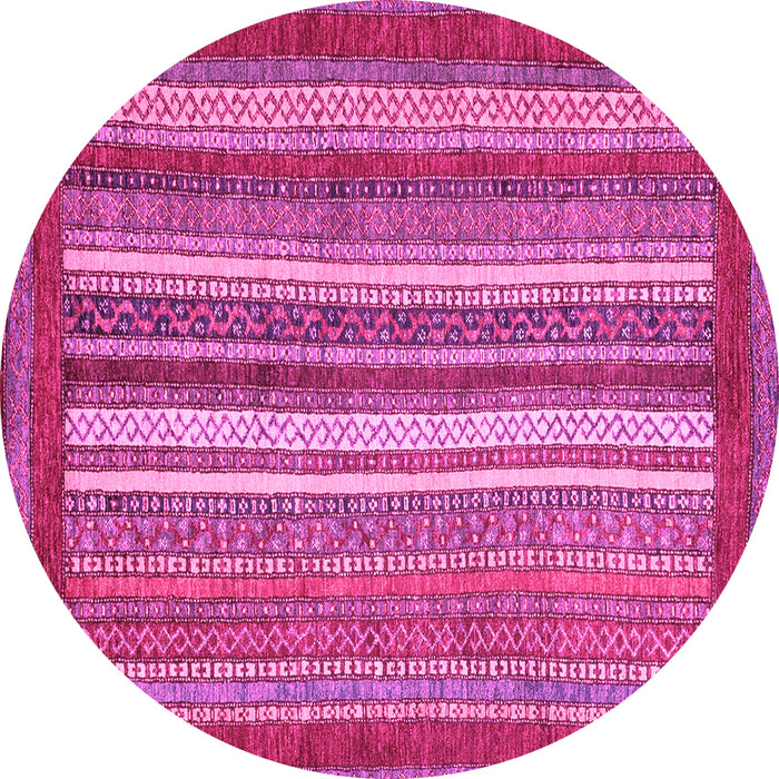 Round Abstract Pink Modern Rug, abs3837pnk