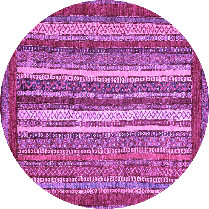 Round Machine Washable Abstract Purple Modern Area Rugs, wshabs3837pur