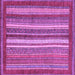 Square Machine Washable Abstract Purple Modern Area Rugs, wshabs3837pur