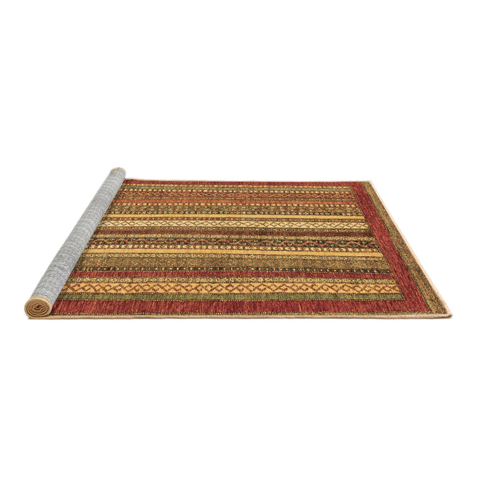Sideview of Machine Washable Abstract Brown Modern Rug, wshabs3837brn
