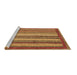 Sideview of Machine Washable Abstract Brown Modern Rug, wshabs3837brn