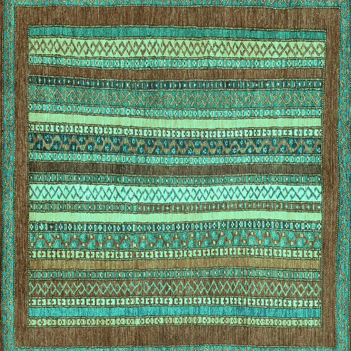 Square Machine Washable Abstract Turquoise Modern Area Rugs, wshabs3837turq