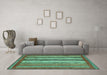 Machine Washable Abstract Turquoise Modern Area Rugs in a Living Room,, wshabs3837turq