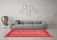 Machine Washable Abstract Red Modern Rug, wshabs3837red