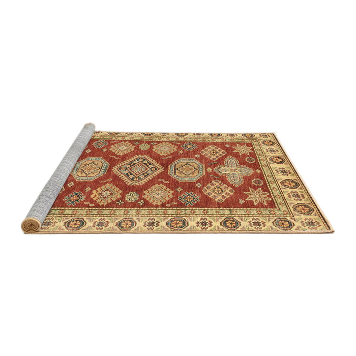 Sideview of Machine Washable Abstract Red Rug, wshabs3838