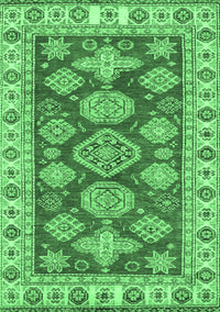 Abstract Emerald Green Modern Rug, abs3838emgrn