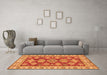 Machine Washable Abstract Orange Modern Area Rugs in a Living Room, wshabs3838org