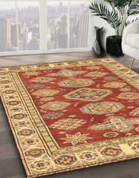 Abstract Red Modern Rug, abs3838