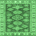 Square Abstract Emerald Green Modern Rug, abs3838emgrn