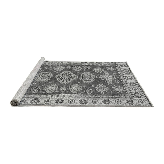 Sideview of Machine Washable Abstract Gray Modern Rug, wshabs3838gry