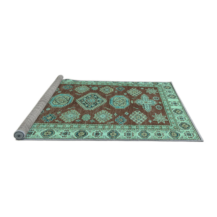 Sideview of Machine Washable Abstract Light Blue Modern Rug, wshabs3838lblu