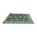 Sideview of Machine Washable Abstract Light Blue Modern Rug, wshabs3838lblu