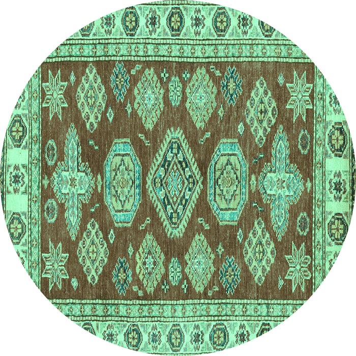 Round Machine Washable Abstract Turquoise Modern Area Rugs, wshabs3838turq
