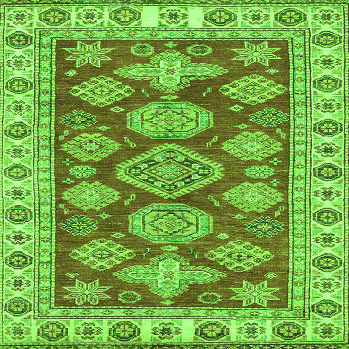 Square Machine Washable Abstract Green Modern Area Rugs, wshabs3838grn