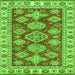 Square Machine Washable Abstract Green Modern Area Rugs, wshabs3838grn