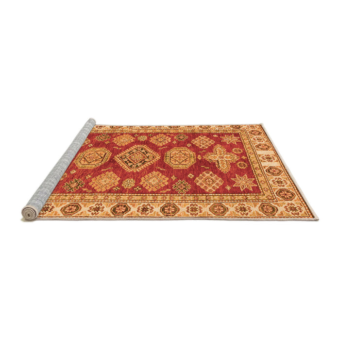 Sideview of Machine Washable Abstract Orange Modern Area Rugs, wshabs3838org