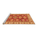 Sideview of Machine Washable Abstract Orange Modern Area Rugs, wshabs3838org