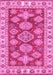 Machine Washable Abstract Pink Modern Rug, wshabs3838pnk