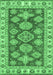 Machine Washable Abstract Emerald Green Modern Area Rugs, wshabs3838emgrn