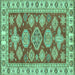 Square Machine Washable Abstract Turquoise Modern Area Rugs, wshabs3838turq