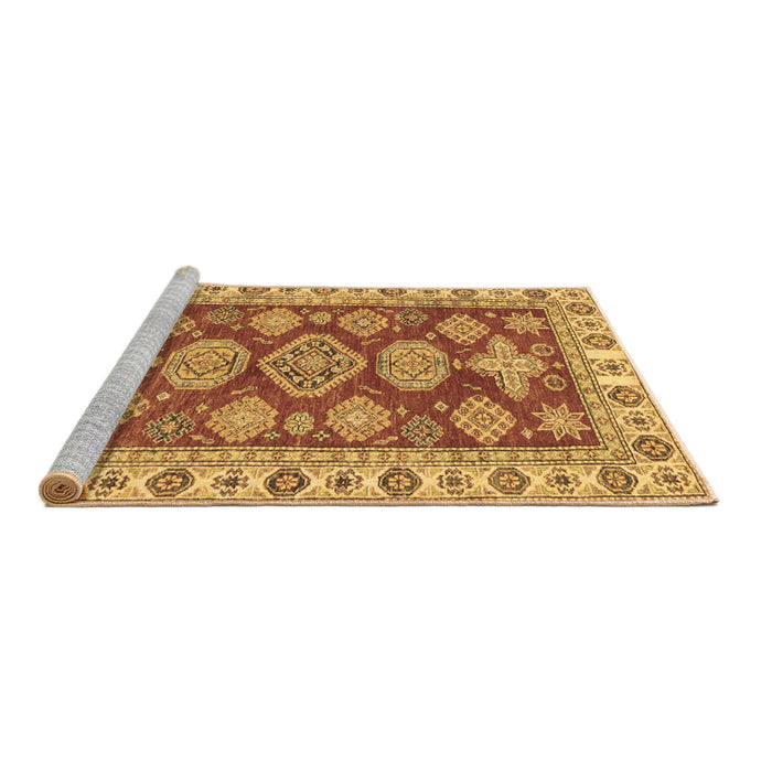 Sideview of Machine Washable Abstract Brown Modern Rug, wshabs3838brn
