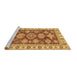 Sideview of Machine Washable Abstract Brown Modern Rug, wshabs3838brn