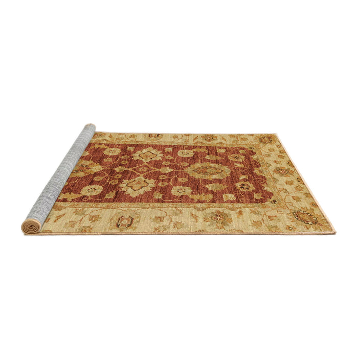 Sideview of Machine Washable Abstract Orange Red Rug, wshabs3839