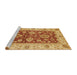 Sideview of Machine Washable Abstract Orange Red Rug, wshabs3839