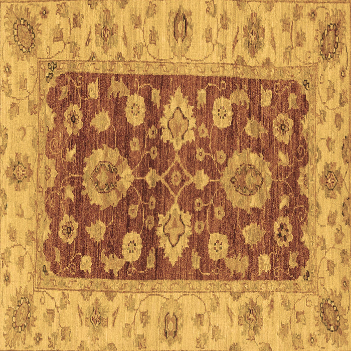 Square Oriental Brown Traditional Rug, abs3839brn