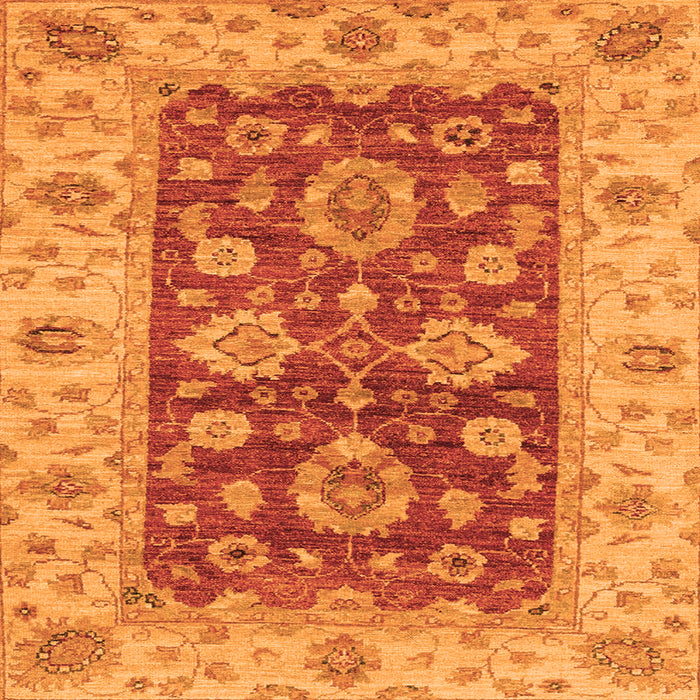 Square Machine Washable Oriental Orange Traditional Area Rugs, wshabs3839org