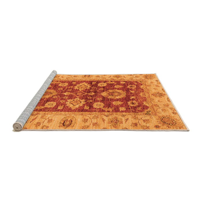 Sideview of Machine Washable Oriental Orange Traditional Area Rugs, wshabs3839org